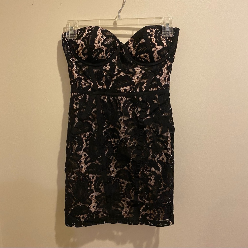 Tobi Black Lace Mini Dress